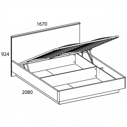 Кровать с подъемным механизмом JAGGER Дуб монастырский/Черный