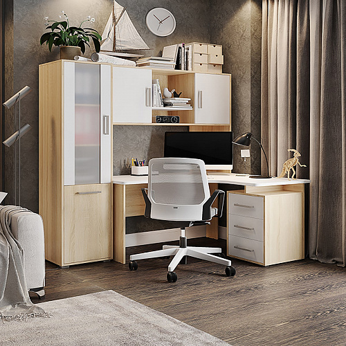 Стол компьютерный Лайт К4 дуб сонома/белый