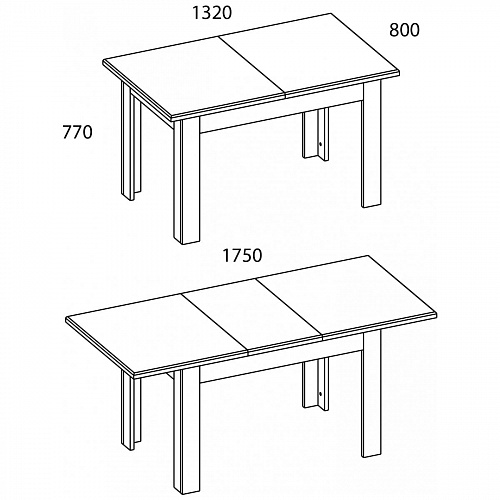 Стол обеденный раздвижной MONAKO Сосна винтаж/дуб анкона