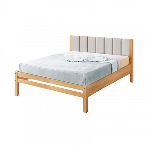 Кровать Массив 1400 с мягкой спинкой