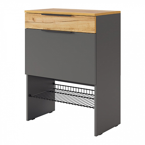 Обувница Баско графит/дуб крафт золотой