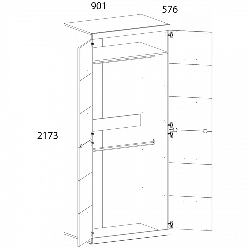 Шкаф 2DG OSKAR дуб Санремо