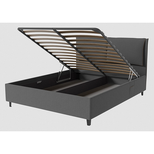 Кровать с подъемным механизмом Венеция 1600 Графит Софт