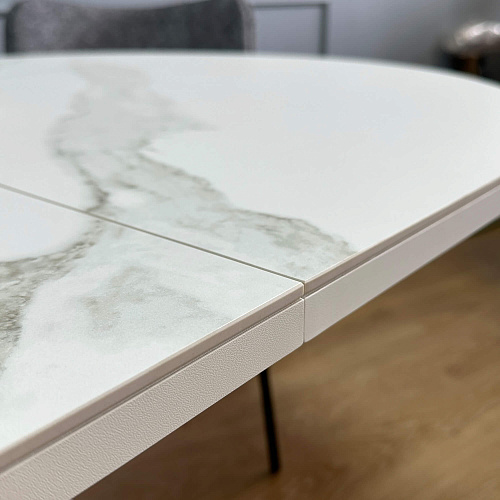 Стол обеденный Kenner DO1200 белый/керамика мрамор белый