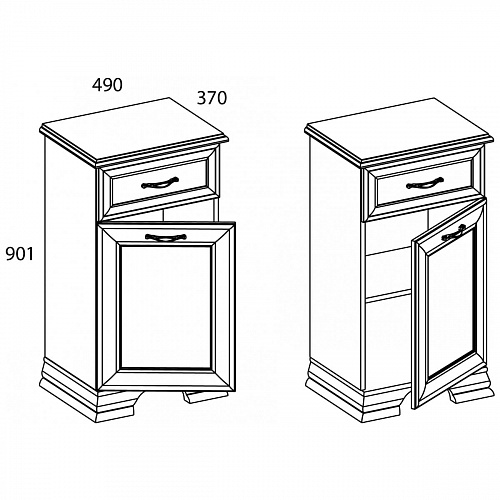 Тумба 1D1S TIFFANY Вудлайн кремовый