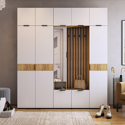 Шкаф двухдверный Бери дуб крафт золотой/белое дерево