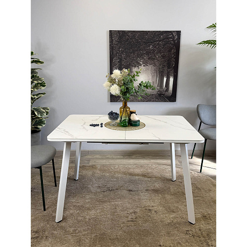 Стол обеденный Kenner AK1200 белый/керамика GLORIA WHITE