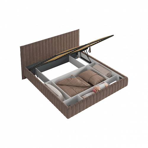 Кровать с подъемным механизмом Твикс 180х200 латте (велюр)