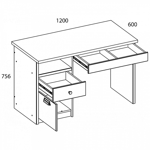 Стол письменный 1D2SN/D1 DIESEL дуб мадура/веллингтон