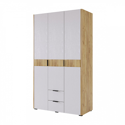 Шкаф трехдверный Адам дуб крафт золотой/белое дерево