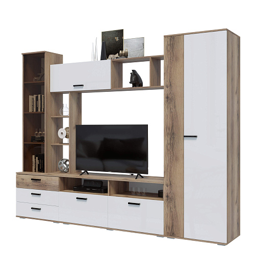 Гостиная Крокус Дуб делано/Белый гладкий