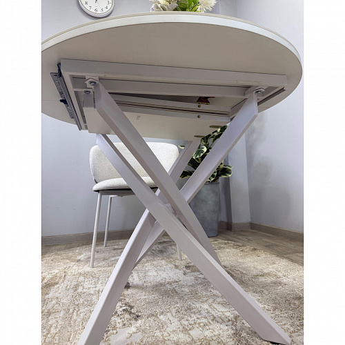 Стол обеденный Kenner R900 белый/керамика мрамор белый