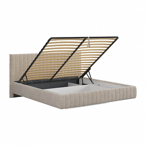 Кровать с подъемным механизмом Твикс 180х200 крем (велюр)