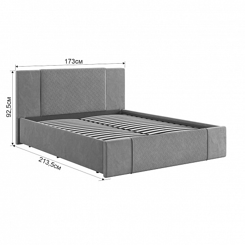 Кровать с подъемным механизмом Хлоя 160х200 латте (велюр)