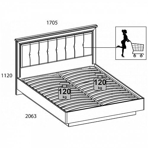 Кровать с подъемным механизмом SEVILLA 160 Белый