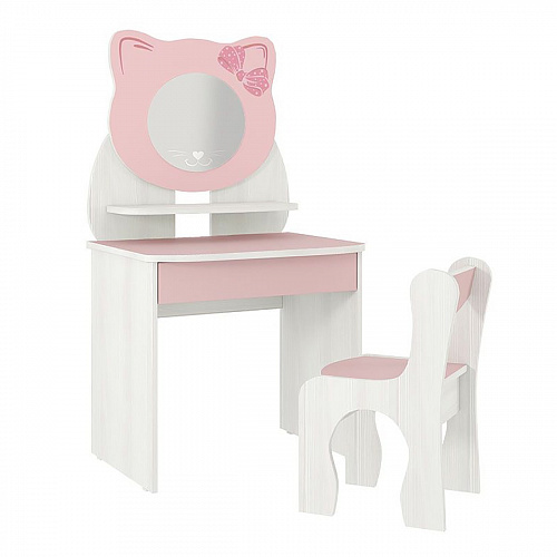 Набор детский Котенок белый рамух/розовый