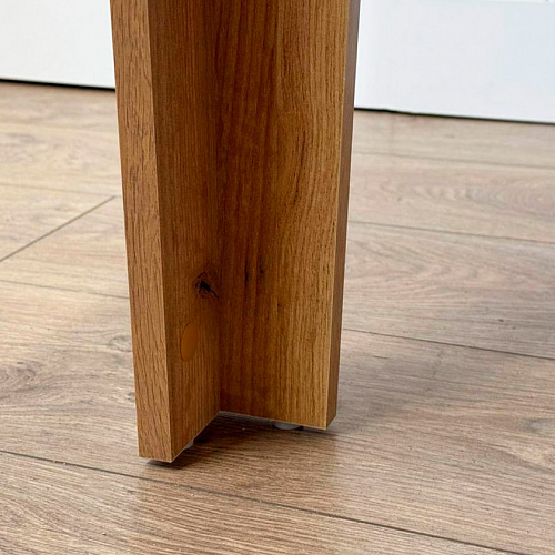 Стол обеденный раздвижной Цезарь белое дерево/дуб крафт золотой