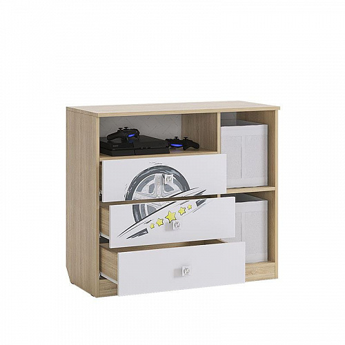 Комод Форсаж дуб сонома/белый