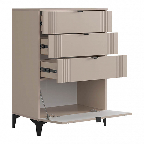 Комод Рич кашемир/фрапучино матовый/черный