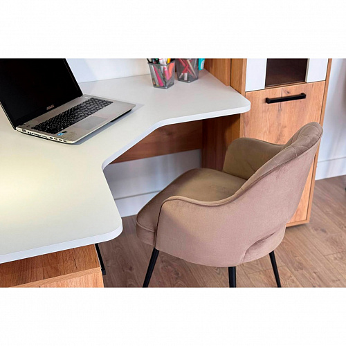 Стол компьютерный Лайт-2 1200 угловой дуб крафт золотой/белый