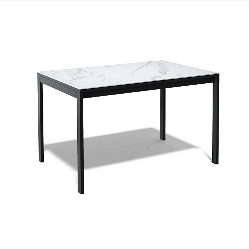 Стол обеденный Kenner LK1400 черный/керамика GLORIA WHITE