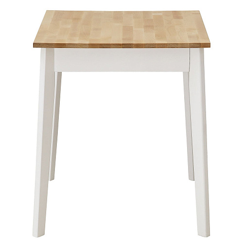 Стол обеденный квадратный ИДЕЯ массив Бесцветный (Лак)/СНЕГ