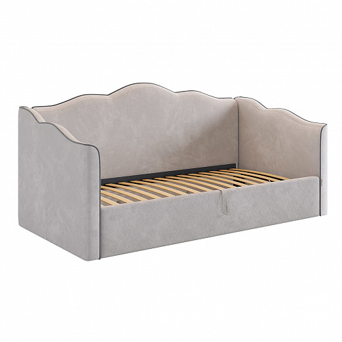 Кровать-софа Лея К1 90х200 галька (велюр)/графит (велюр)