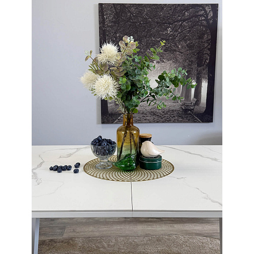 Стол обеденный Kenner AK1200 белый/керамика GLORIA WHITE