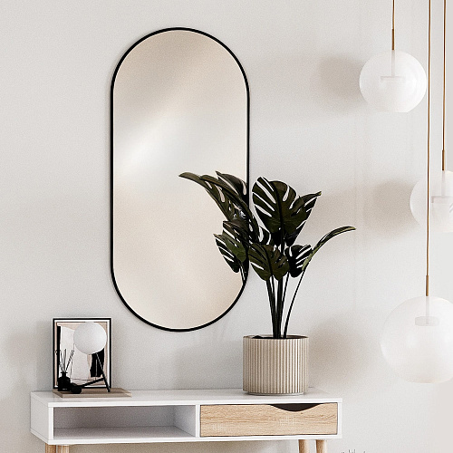 Зеркало навесное Z-16 с черной рамкой и подсветкой