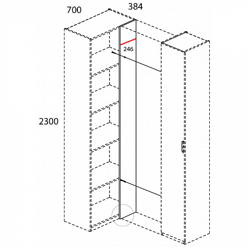 Шкаф MODERN 1D/K70 Персидский жемчуг