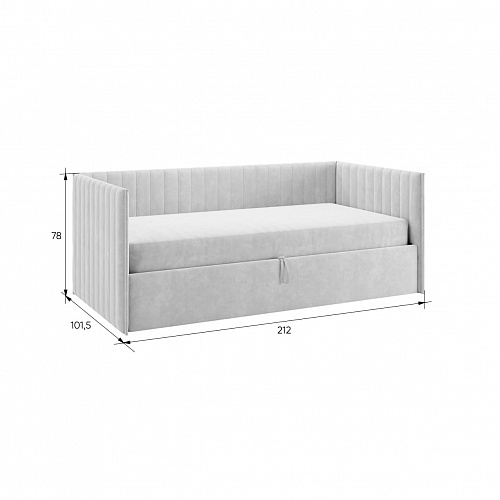 Кровать с подъемным механизмом Твикс (Софа) 90х200 латте (велюр)