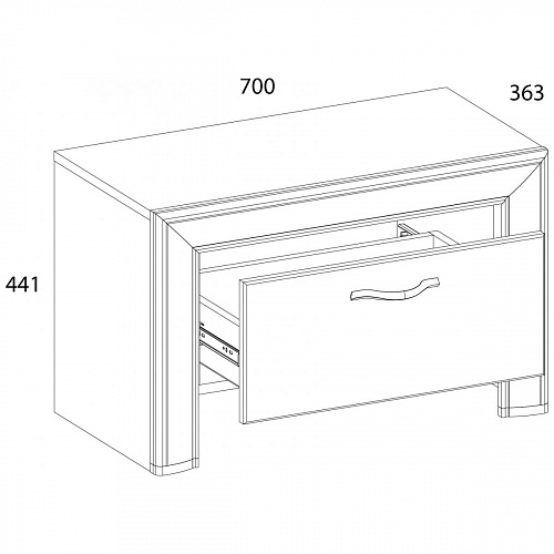 Тумба 1S OLIVIA Вудлайн крем/дуб анкона
