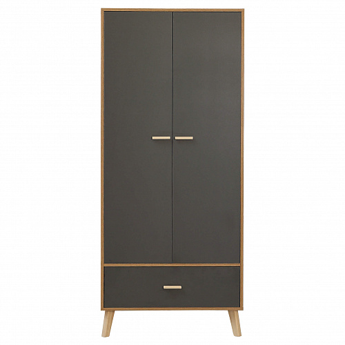 Шкаф для одежды Скандик Дуб Крафт золотой/Графит серый