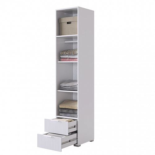 Шкаф однодверный Зефир 107.01 белое дерево/белый (эмаль)