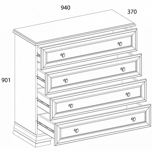 Комод 4S TIFFANY Белый