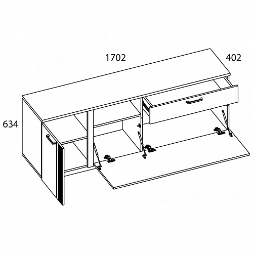 Тумба MATEO RTV 2D1SN Белый/Дуб наварра
