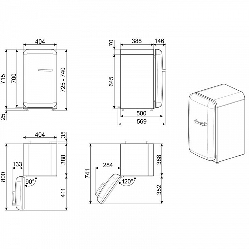 Холодильник SMEG FAB5LWH6