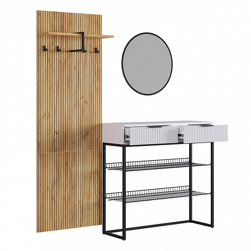 Прихожая К2 дуб крафт золотой/белое дерево