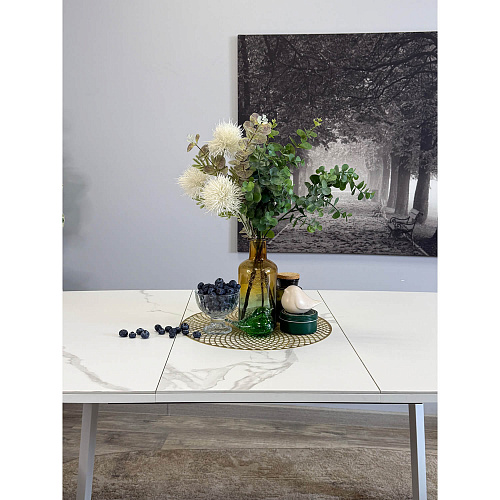 Стол обеденный Kenner AK1400 белый/керамика GLORIA WHITE