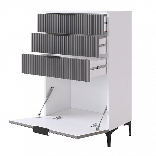 Комод Зефир белое дерево/серый (эмаль)