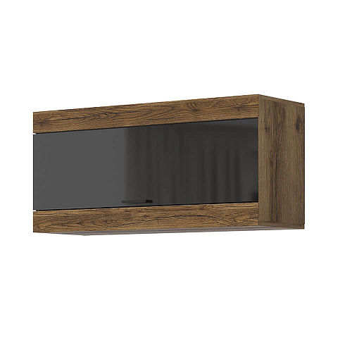 Гостиная ПРАГА №1 Дуб делано/Черный глянец