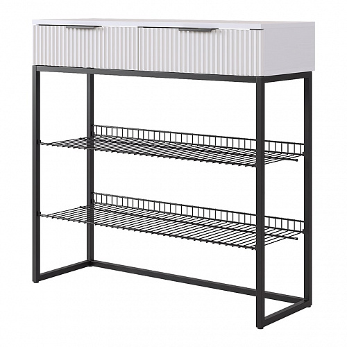 Обувница Классная 1 белое дерево/черный муар