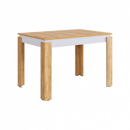 Стол обеденный раздвижной Гермес 2 дуб крафт золотой/белое дерево