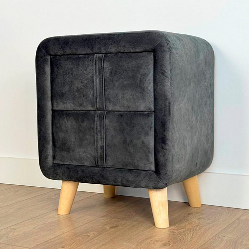 Тумба прикроватная Софи 3 грей алькантара (велюр)