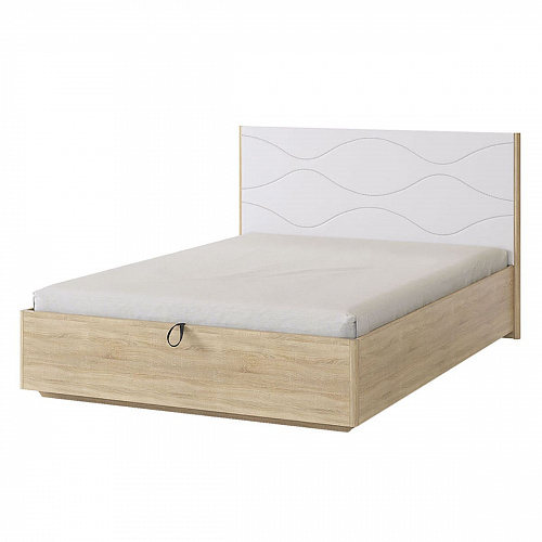 Кровать с подъемным механизмом Зара Люкс 160х200 дуб сонома/белый