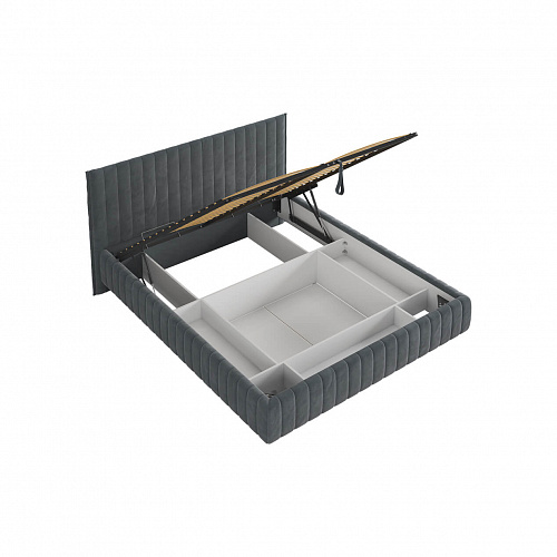 Кровать с подъемным механизмом Твикс 160х200 графит (велюр)