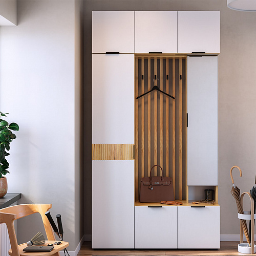 Прихожая Бери К2 дуб крафт золотой/белое дерево