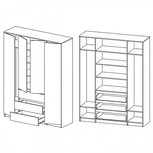 Шкаф Мори 1600 Белый