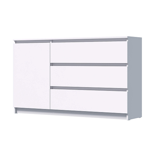 Комод ВЕГА 1Д-3Я Белый гладкий