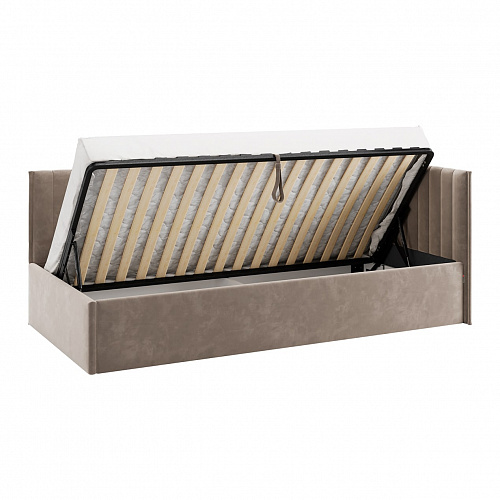 Кровать с подъемным механизмом Твикс (Тахта) 90х200 латте (велюр)